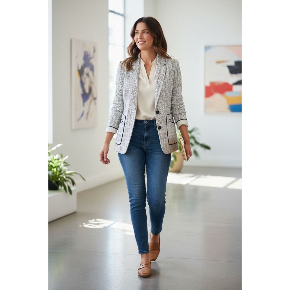 CAbi Code blazer Jacket trendy style #204 sz 10